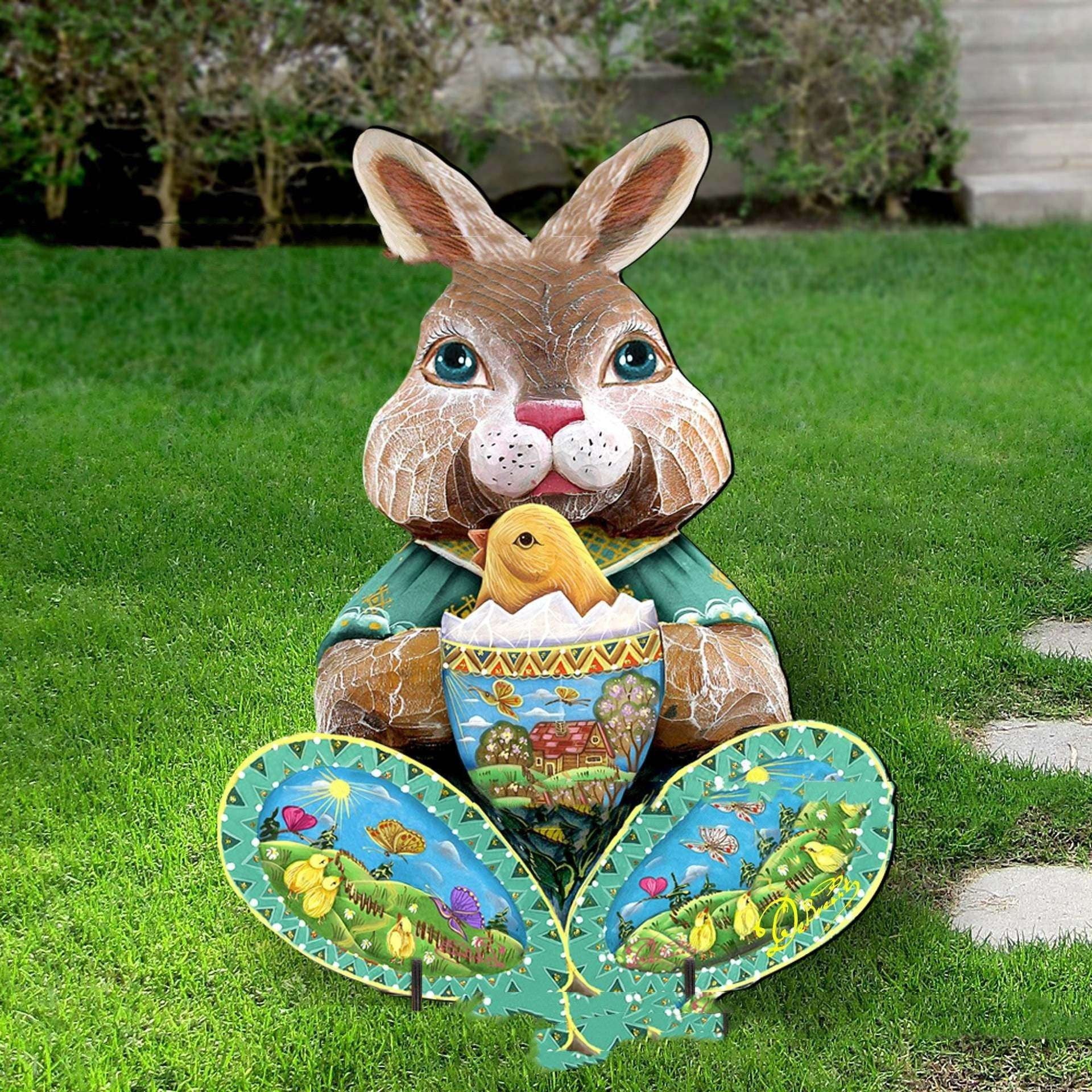 Acrylic Bunny Yard Figure, Easter Bunny Garden Decor, Outdoor Holiday Yard Art - available at Sparq Mart