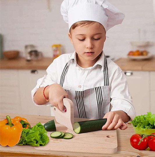 Children's Fishtail Cooking Tool, Eco-Friendly Kitchen Knife, Kids Wooden Cutting Knife - available at Sparq Mart