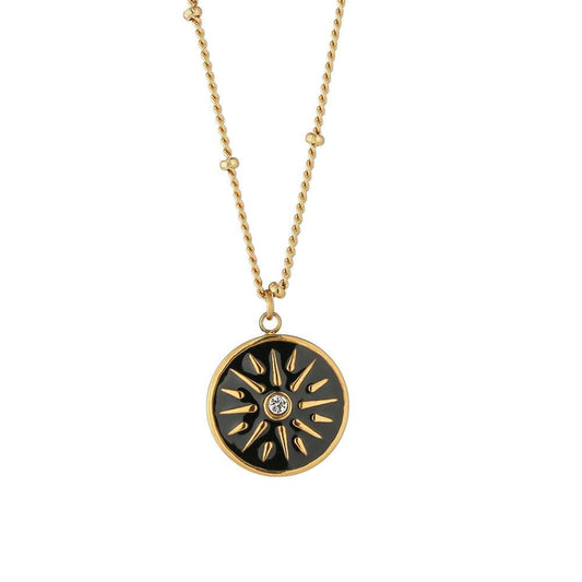 14K Gold Necklace, Stainless Steel Pendant, Women's Titanium Necklace - available at Sparq Mart