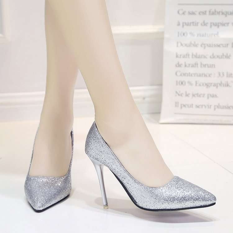 elegant stiletto shoes, gold bridal heels, silver bridesmaid stilettos - available at Sparq Mart