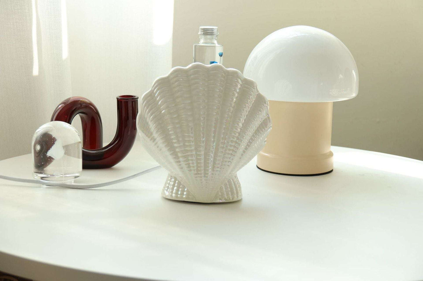 Bedroom Table Lighting, Ceramic Shell Lamp, Decorative Bedside Lamp - available at Sparq Mart