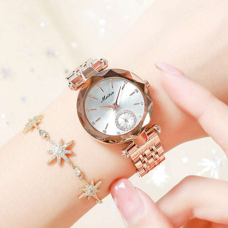 Crystal Wristwatch, Ladies Quartz Watch, Women's Elegant Timepiece - available at Sparq Mart