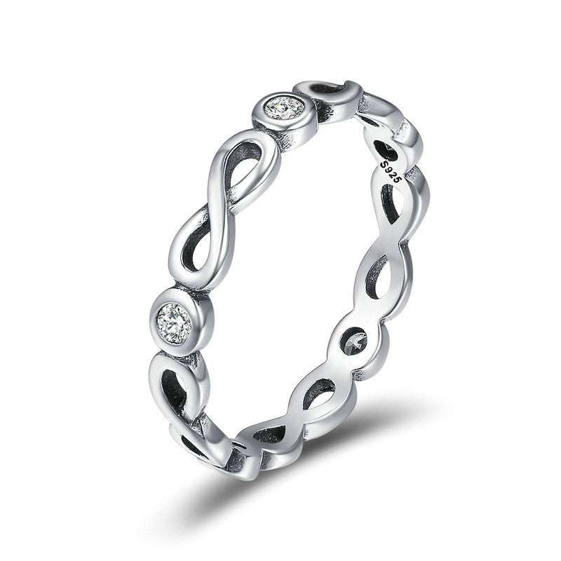 Elegant Diamond Ring, Figure 8 Ring, Sterling Silver Ring - available at Sparq Mart