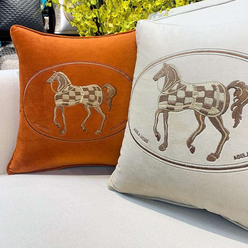 Elegant Embroidered Pillowcase, Hot Stamping Cushion Cover, Seiko Embroidery Decor - available at Sparq Mart