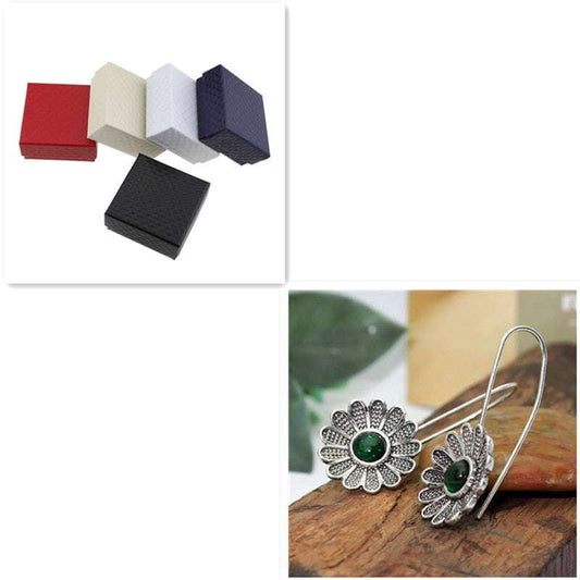 elegant stud earrings, emerald lotus earrings, zinc alloy jewelry - available at Sparq Mart