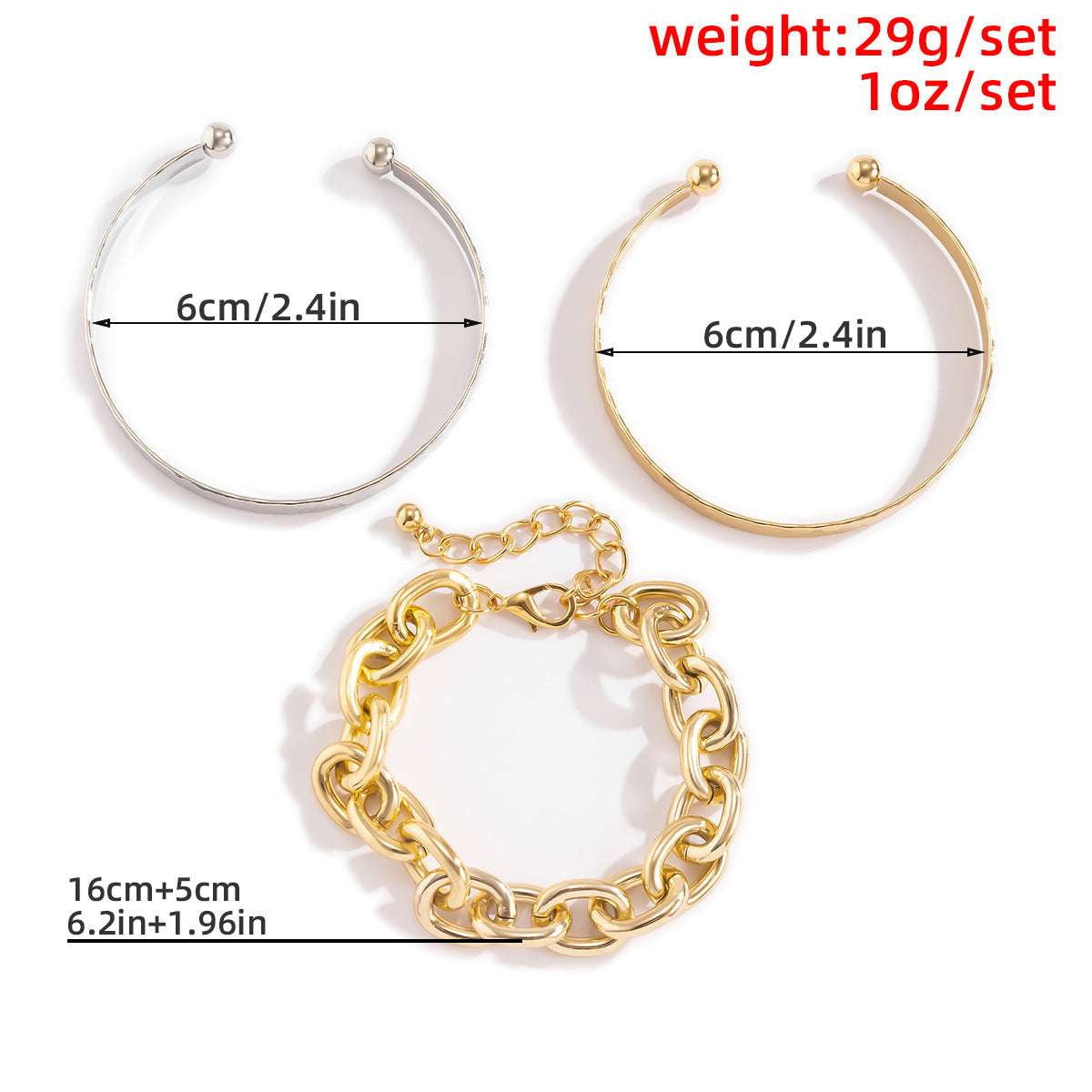 Elegant Geo Chain Bracelet, Stylish Aluminum Bracelet, Trendy Women's Accessory - available at Sparq Mart