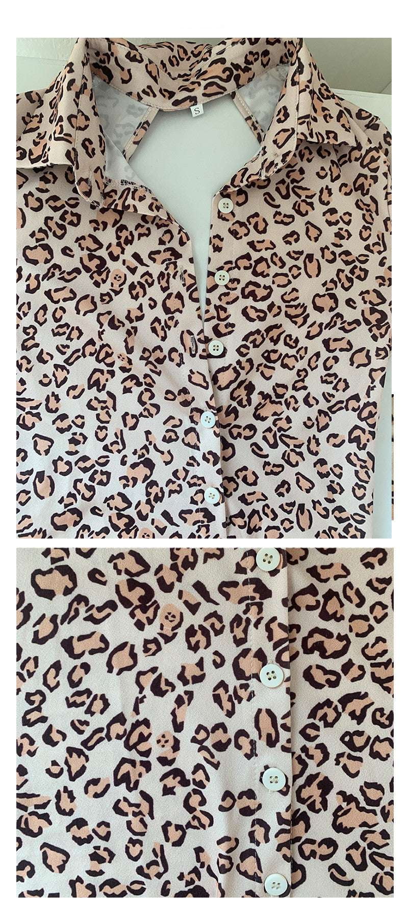 Leopard Print Shirtdress, Long Sleeve Shirtdress, One-Breasted Dress Trend - available at Sparq Mart