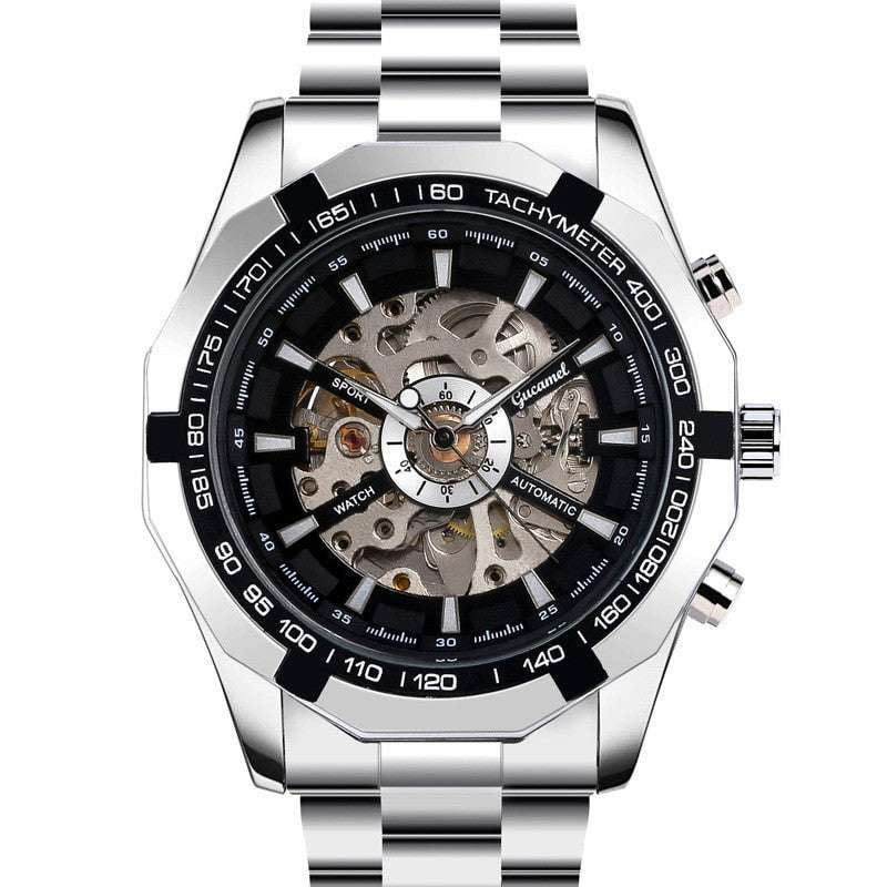 Elegant Timepiece Collectible, Mechanical Steel Wristwatch, Waterproof Business Watch - available at Sparq Mart