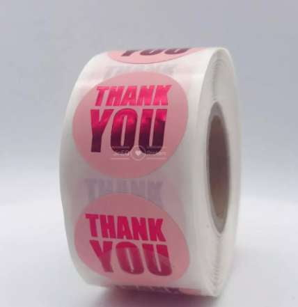 custom thank stickers, elegant sealing stickers, hot stamped labels - available at Sparq Mart