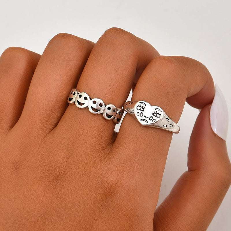 Electroplated Silver Ring, Multi-layer Fashion Ring, Rhinestone Chain Ring - available at Sparq Mart