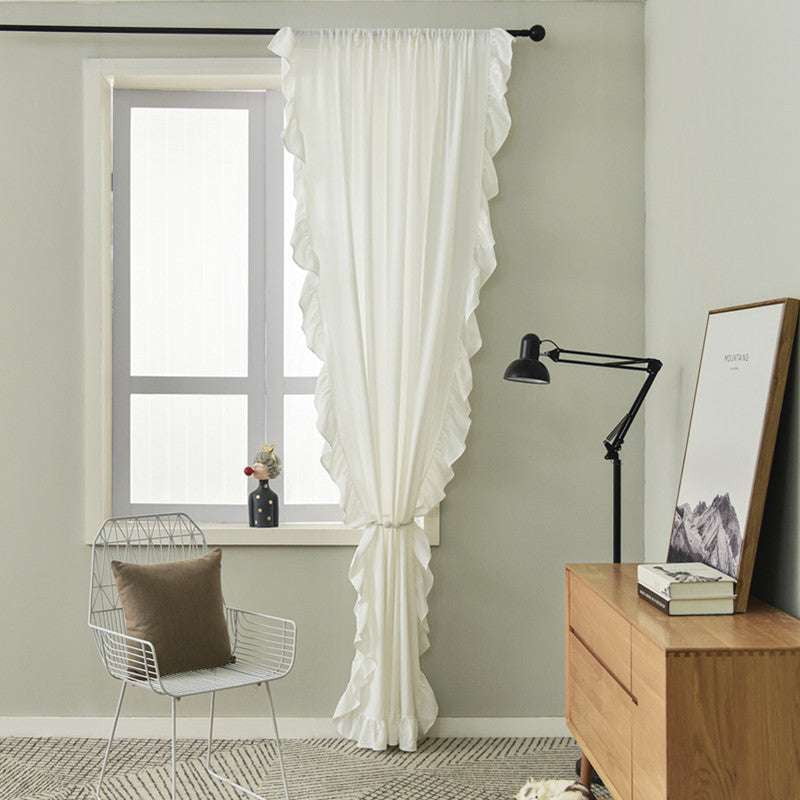 luxury curtain styles, ruffled blackout curtain, semi blackout fabric - available at Sparq Mart