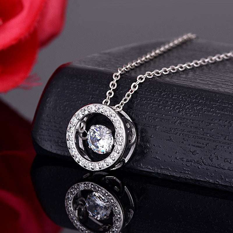 Elegant round silver pendant, S925 silver Korean necklace, Stylish sterling necklace - available at Sparq Mart