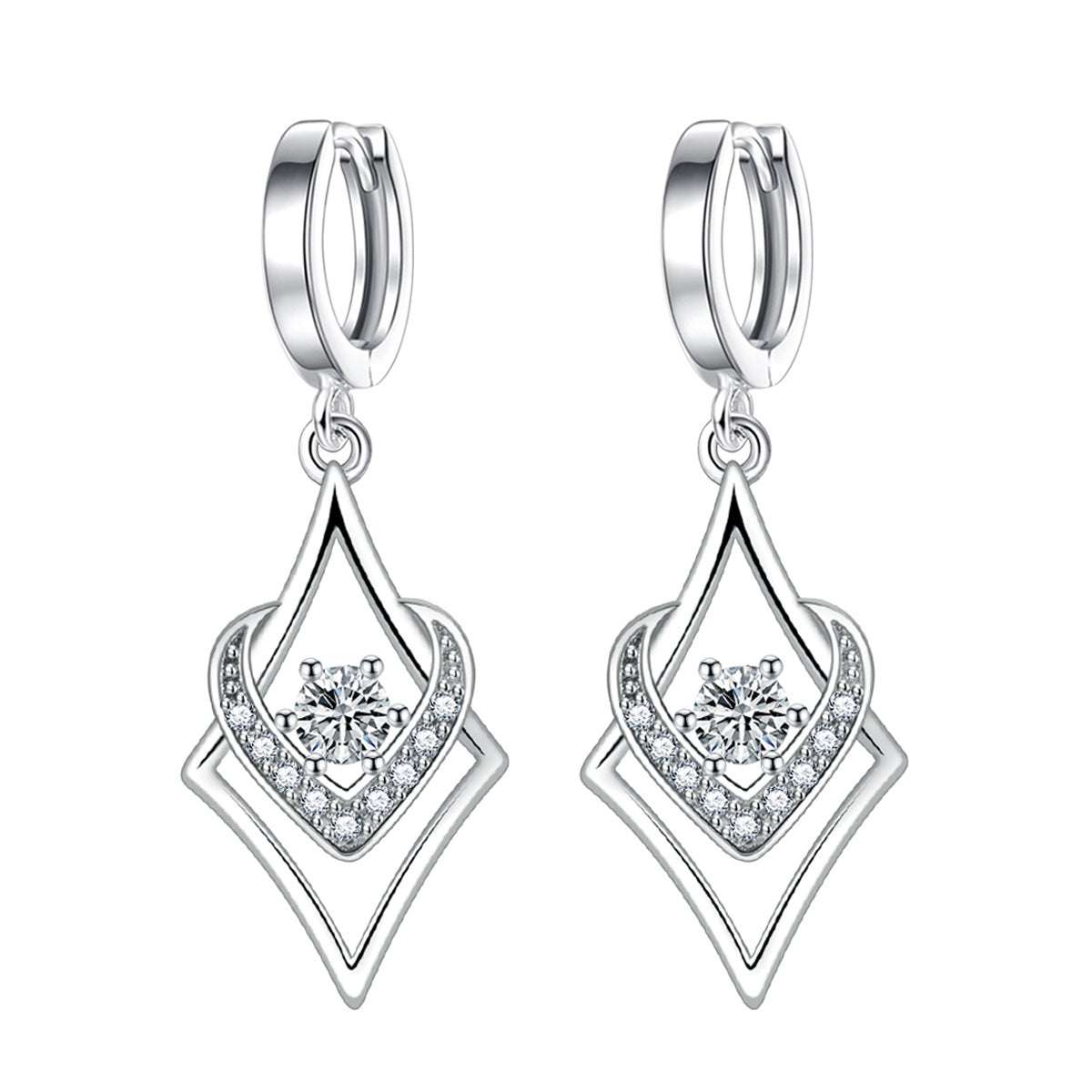 elegant drop earrings, inlaid silver jewelry, Silver drop earrings - available at Sparq Mart