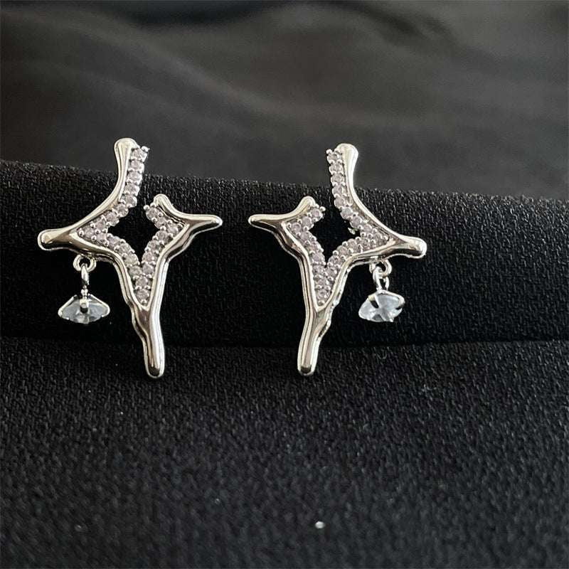 Elegant Stud Earrings, High-end Fashion Earrings, Star Shaped Earrings - available at Sparq Mart