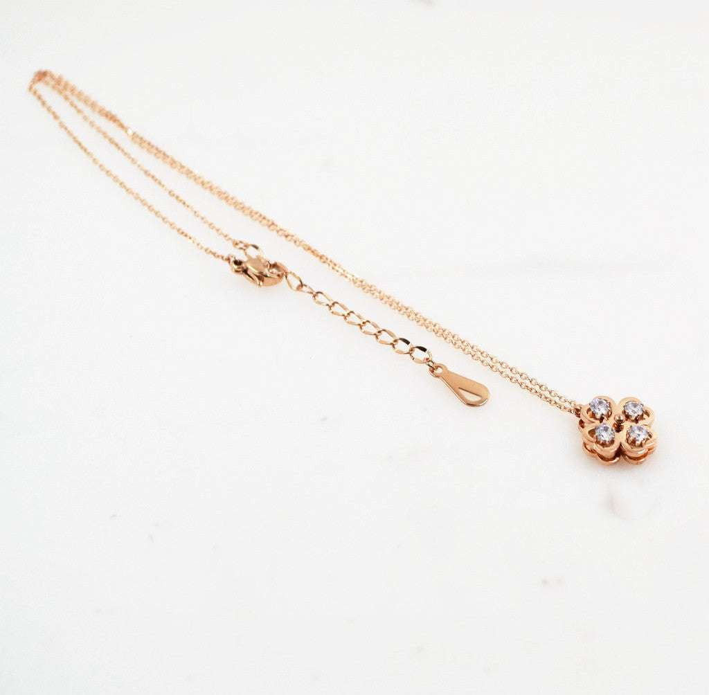 Elegant Jewelry Accessory, Rose Gold Pendant, Titanium Steel Necklace - available at Sparq Mart