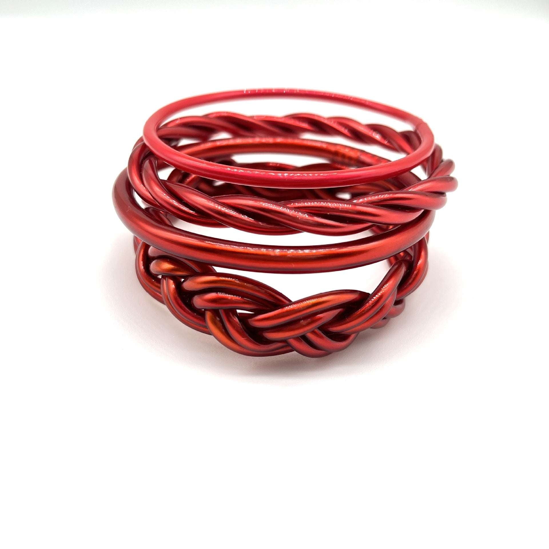 Stylish Silicone Bracelet, Twisted Metal Bracelet, Versatile Round Bracelet - available at Sparq Mart