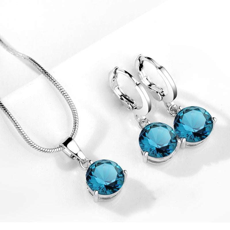 Elegant Jewelry Set, Gemstone Necklace Set, Water Drop Earrings - available at Sparq Mart