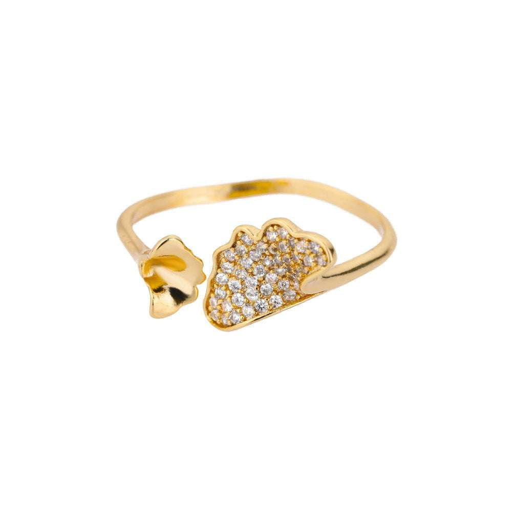 Adjustable Ring Bracelet, Elegant Arm Jewelry, Gold Zircon Bracelet - available at Sparq Mart