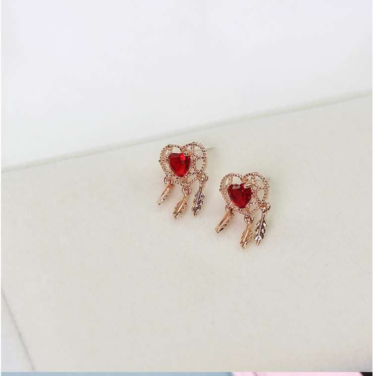 Elegant Silver Studs, Korean Style Earrings, Zirconia Heart Earrings - available at Sparq Mart