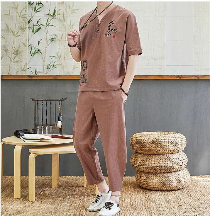 Embroidered Loose Top, Linen T-shirt Casual, Trendy Tang Suit - available at Sparq Mart