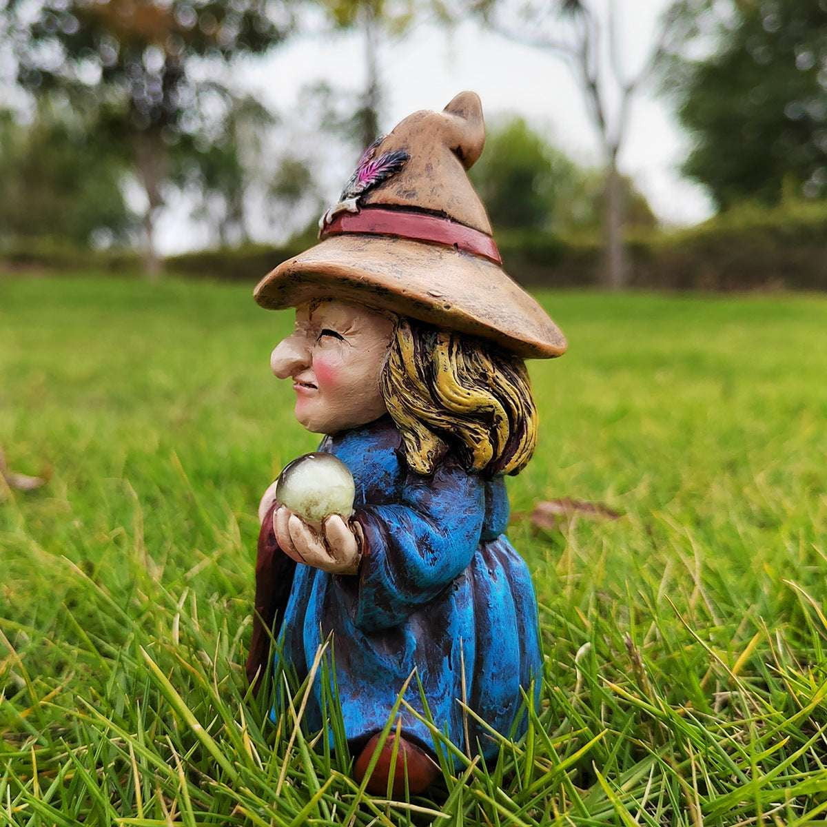 Halloween Witch Ornament, Magic Witch Decor, Resin Witch Figurine - available at Sparq Mart