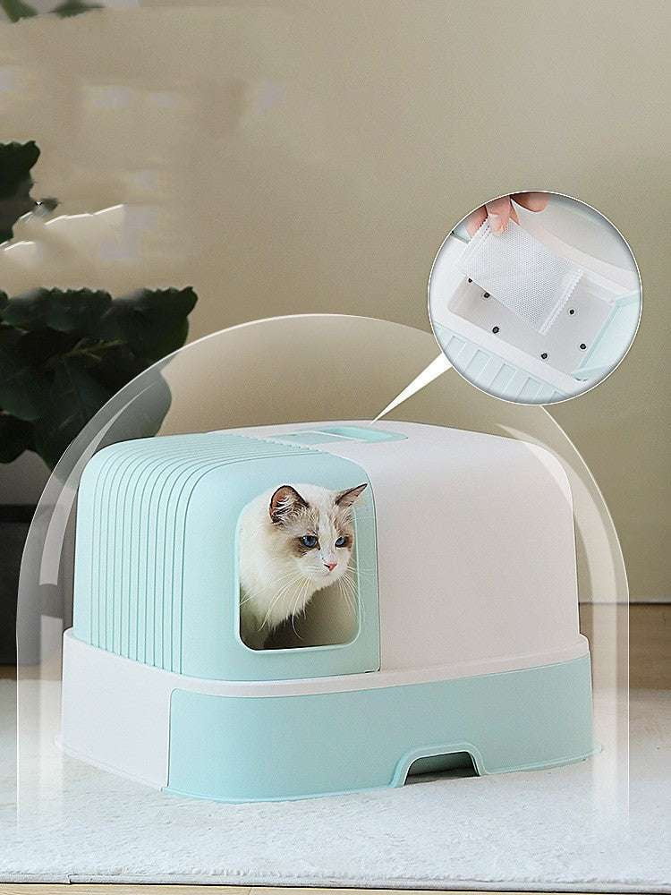 Corridor Cat Box, Enclosed Litter Box, Oversized Litter Basin - available at Sparq Mart