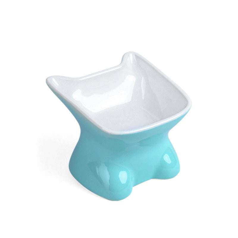 Ceramic Spine-Friendly Bowl, Elevated Cat Feeder, Ergonomic Pet Bowl - available at Sparq Mart