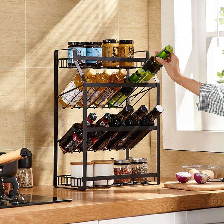 countertop spice holder, multi-layer seasoning shelf, space-saving spice organizer - available at Sparq Mart