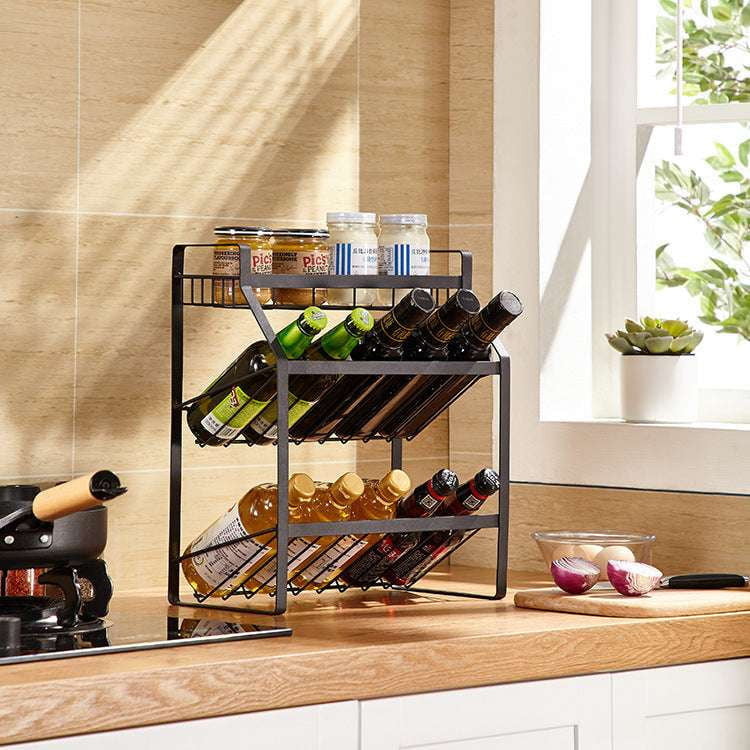 countertop spice holder, multi-layer seasoning shelf, space-saving spice organizer - available at Sparq Mart