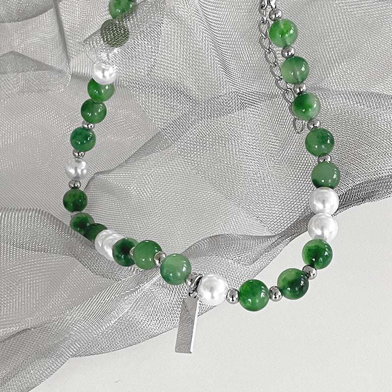 Chinese Style Necklace, Exquisite Jewelry, Jade Pearl Stitching - available at Sparq Mart