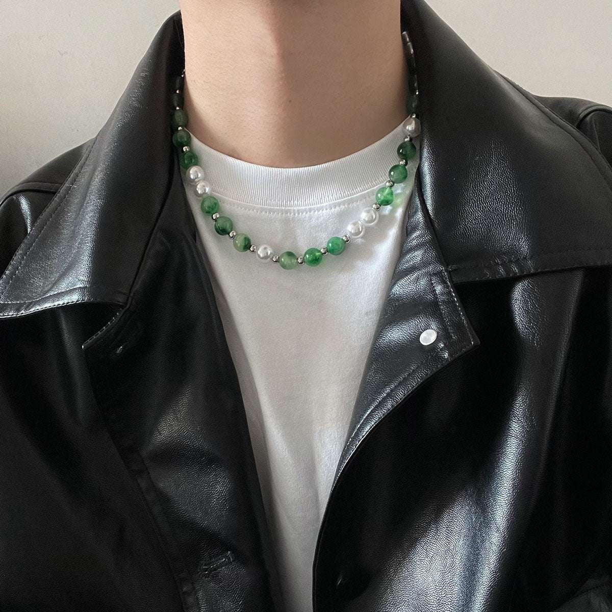 Chinese Style Necklace, Exquisite Jewelry, Jade Pearl Stitching - available at Sparq Mart