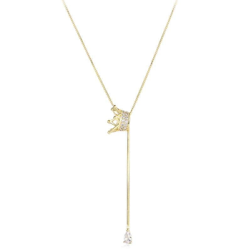 Crown Necklaceclavicle Chain, Exquisite Necklace Pendant, Light Luxury Design - available at Sparq Mart