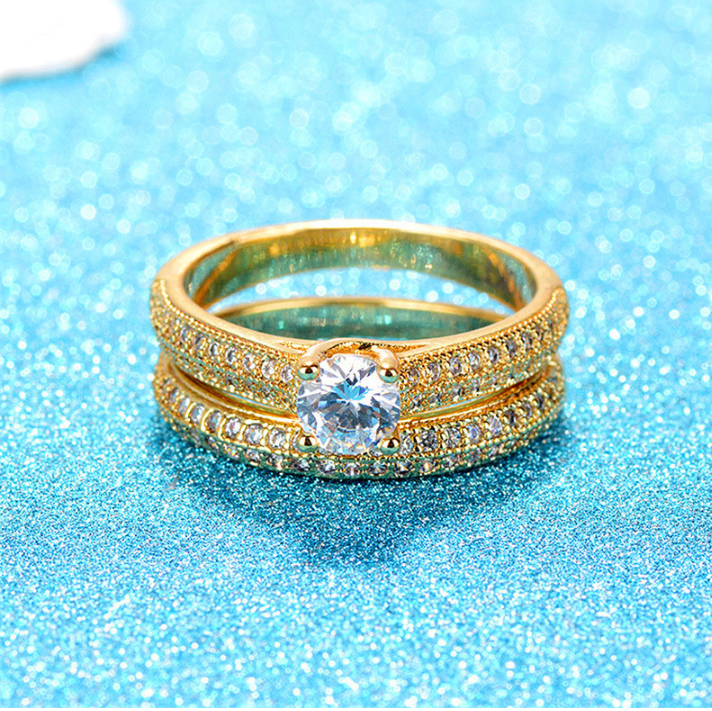 Diamond Micro-set Ring, Gold Engagement Ring, Rose Gold Ring - available at Sparq Mart