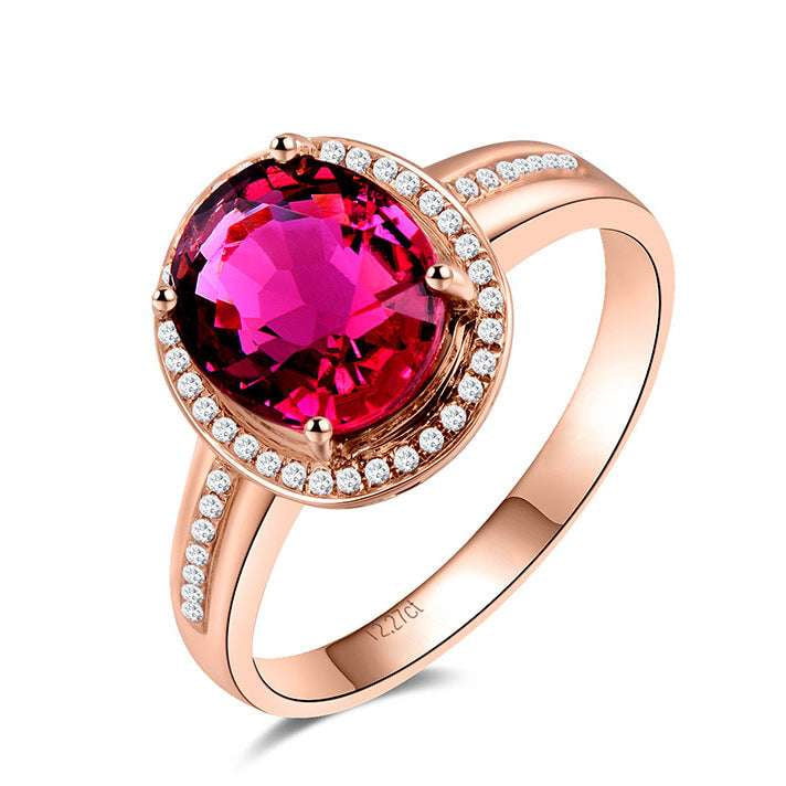 Elegant Gemstone Ring, Luxury Ruby Ring, Rose Gold Ruby - available at Sparq Mart