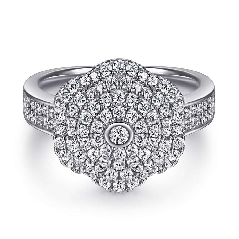 Silver Ornate Ring, Sterling Zircon Ring, Zircon Engagement Band - available at Sparq Mart