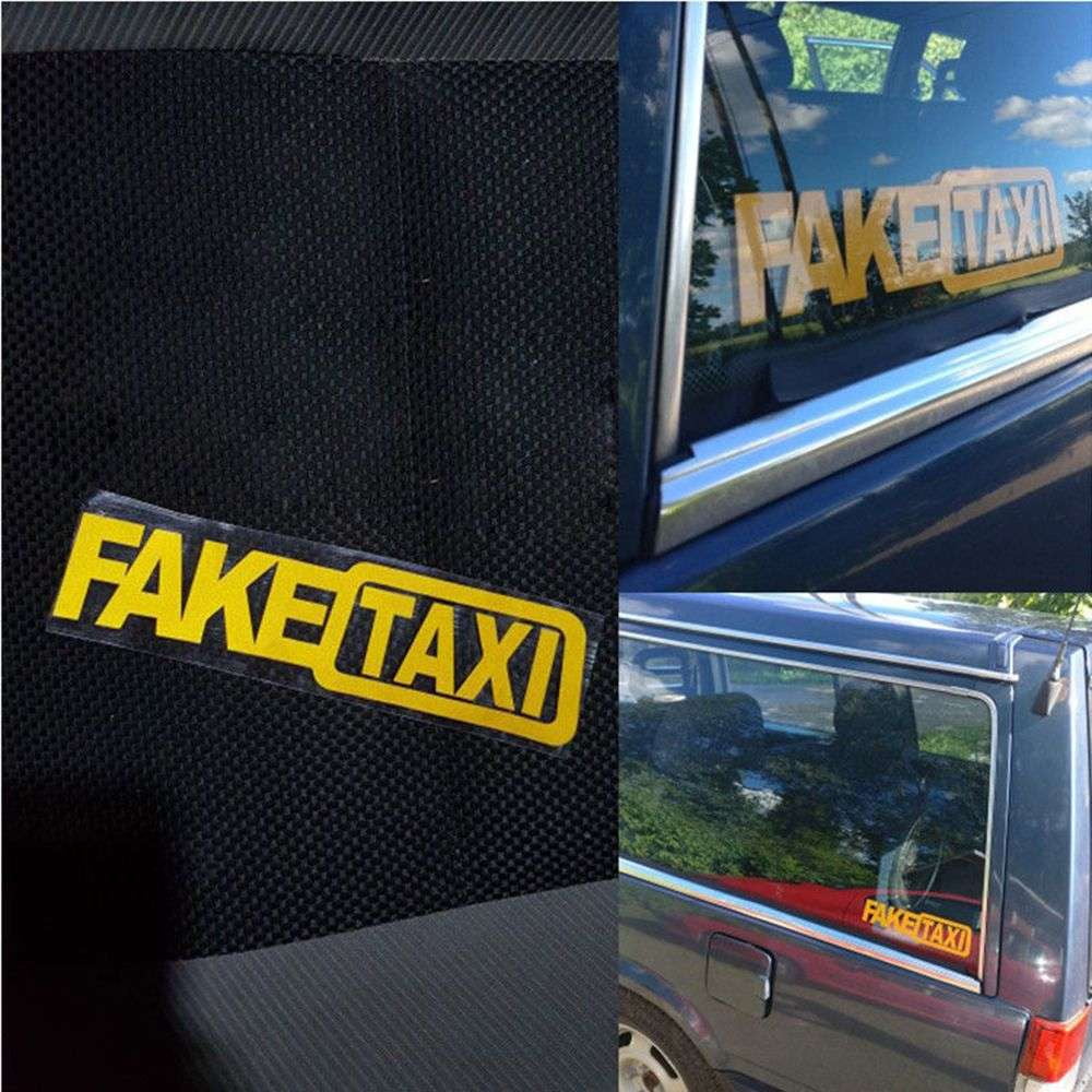 Durable PET Sticker Sign., Funny Vehicle Window Decal, Taxi Drift Car Sticker - available at Sparq Mart