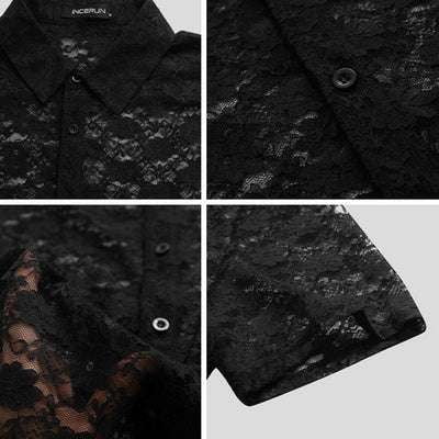 Fashion Lace T-Shirt, Men's Transparent Shirt, Nightclub Shirt Top - available at Sparq Mart