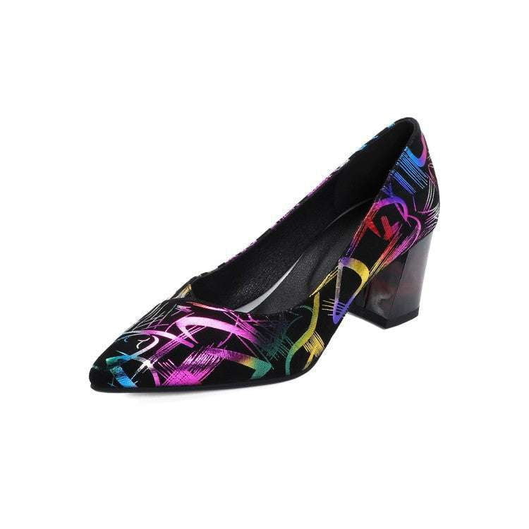 Fashion Heel Shoes, Leather Heel Shoes, Women's Pointed Toe Shoes - available at Sparq Mart