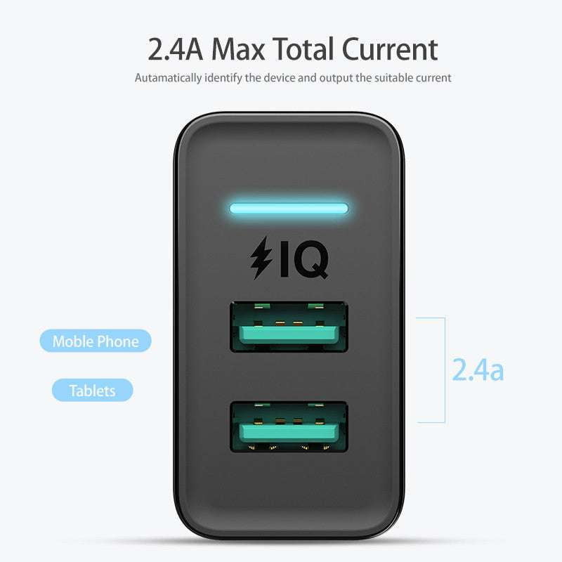 Durable Phone Charger, Fast Charging Adapter, Mobile Charger 2.4A - available at Sparq Mart