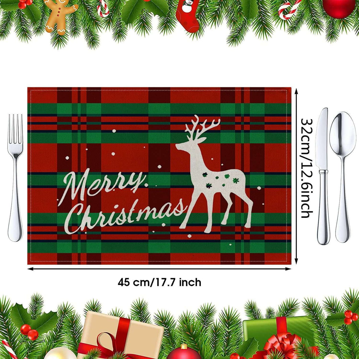 Fashionable Christmas Placemats, Festive Table Decor, Insulated Linen Placemats - available at Sparq Mart