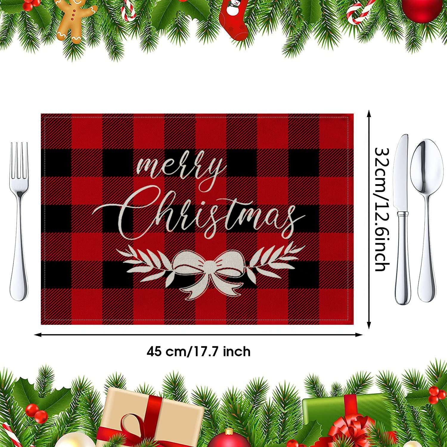 Fashionable Christmas Placemats, Festive Table Decor, Insulated Linen Placemats - available at Sparq Mart