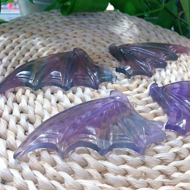 Bat wing collectible, Fluorite bat decor, Ornamental bat wings - available at Sparq Mart