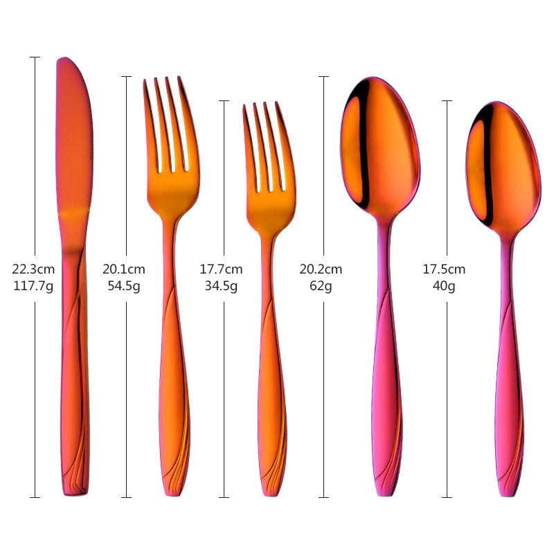 Gradient Cutlery Set, Magic Red Tableware, Stainless Steel Flatware - available at Sparq Mart