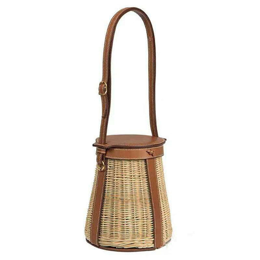 Handcrafted Bag Tessuta, Straw Bucket Bag, Woven Beach Tote - available at Sparq Mart