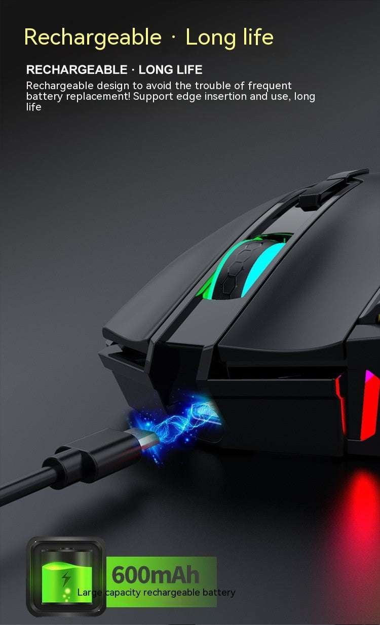 Rechargeable gaming mouse, RGB gaming mouse, Wireless gaming mouse - available at Sparq Mart