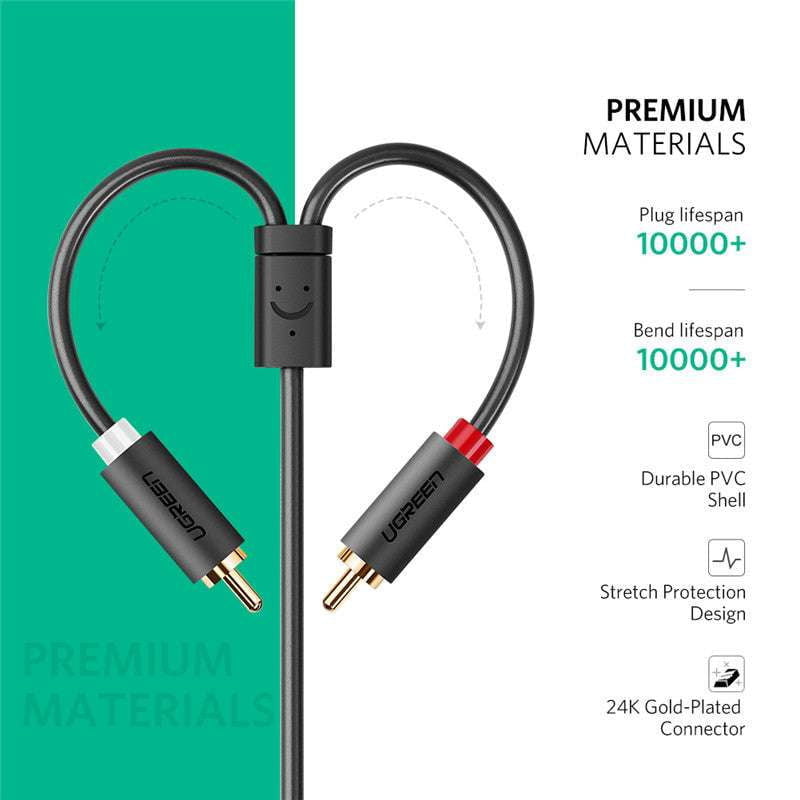 3.5 Female to 2 RCA, Audio Lotus Cable, Revolution Wiring - available at Sparq Mart