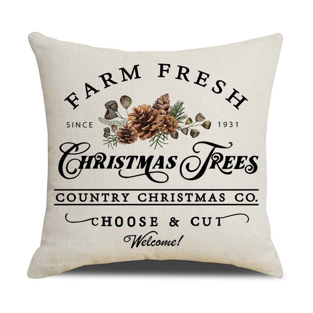 Linen Christmas Pillow, Printed Watercolor Pillow, Wholesale Christmas Pillow - available at Sparq Mart