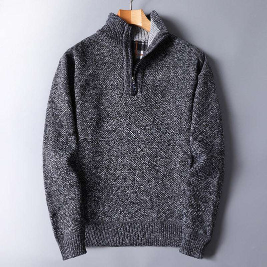 Cozy Zipper Sweater, Fashionable Men's Sweater, Warm Knit Sweater - available at Sparq Mart