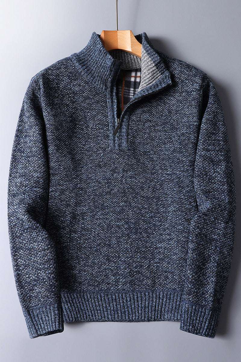 Cozy Zipper Sweater, Fashionable Men's Sweater, Warm Knit Sweater - available at Sparq Mart