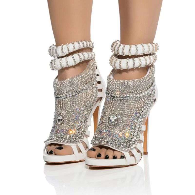 fashionable women, high-quality, Rhinestone stiletto sandals - available at Sparq Mart